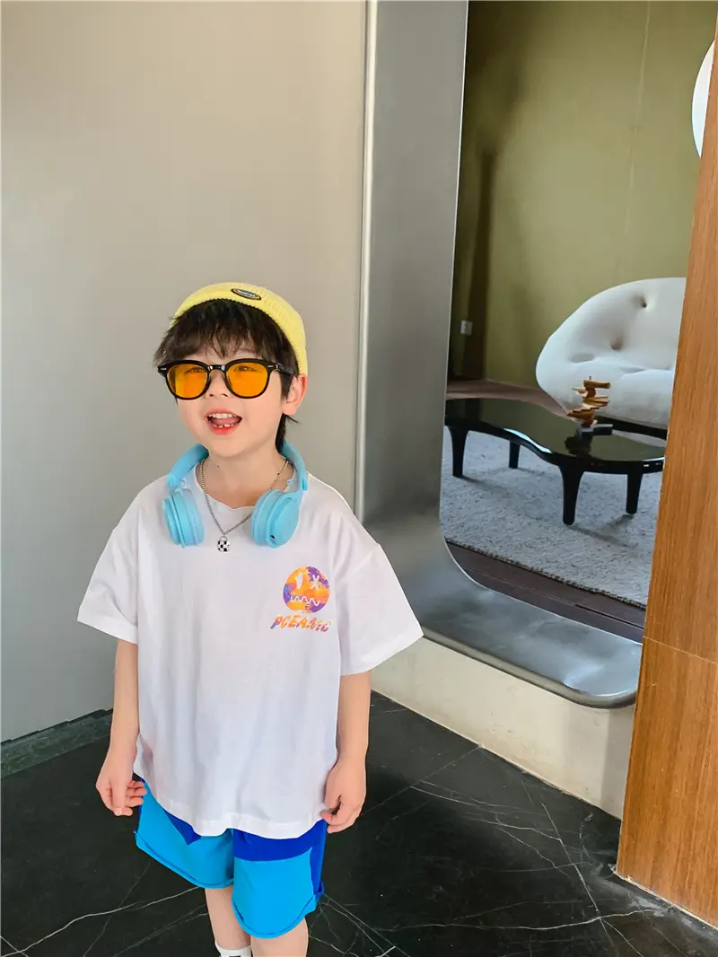 Kids T-Shirt Black Smile Graphic 2025 Summer Boys — feature 17