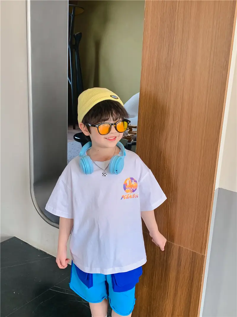 Kids T-Shirt Black Smile Graphic 2025 Summer Boys — feature 19