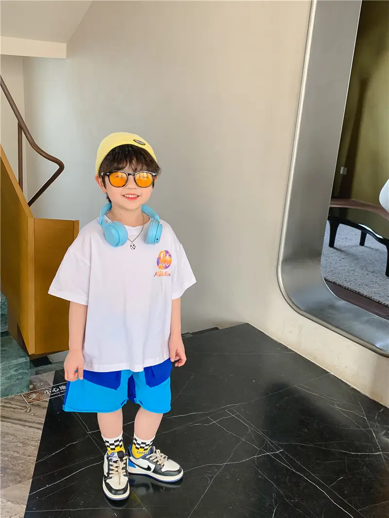 Kids T-Shirt Black Smile Graphic 2025 Summer Boys — feature 20
