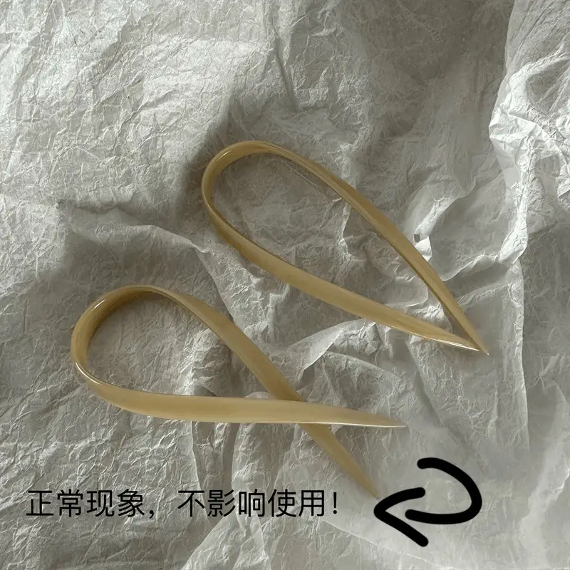 Elegant U-Shaped Hairpin for Girls in Green Brown Cream — feature 1