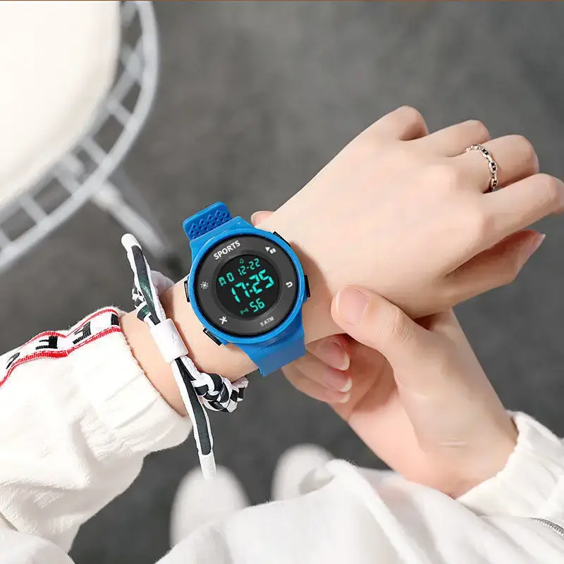 Blue Digital Waterproof Watch for Men Women Teens — feature 11