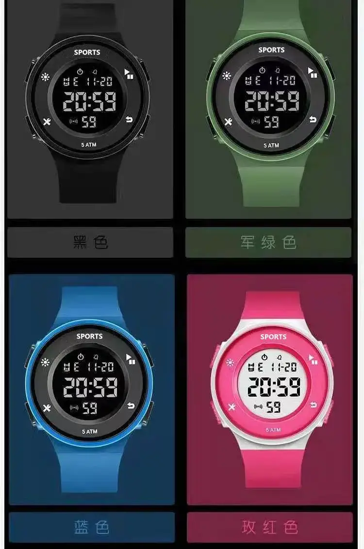 Blue Digital Waterproof Watch for Men Women Teens — feature 19