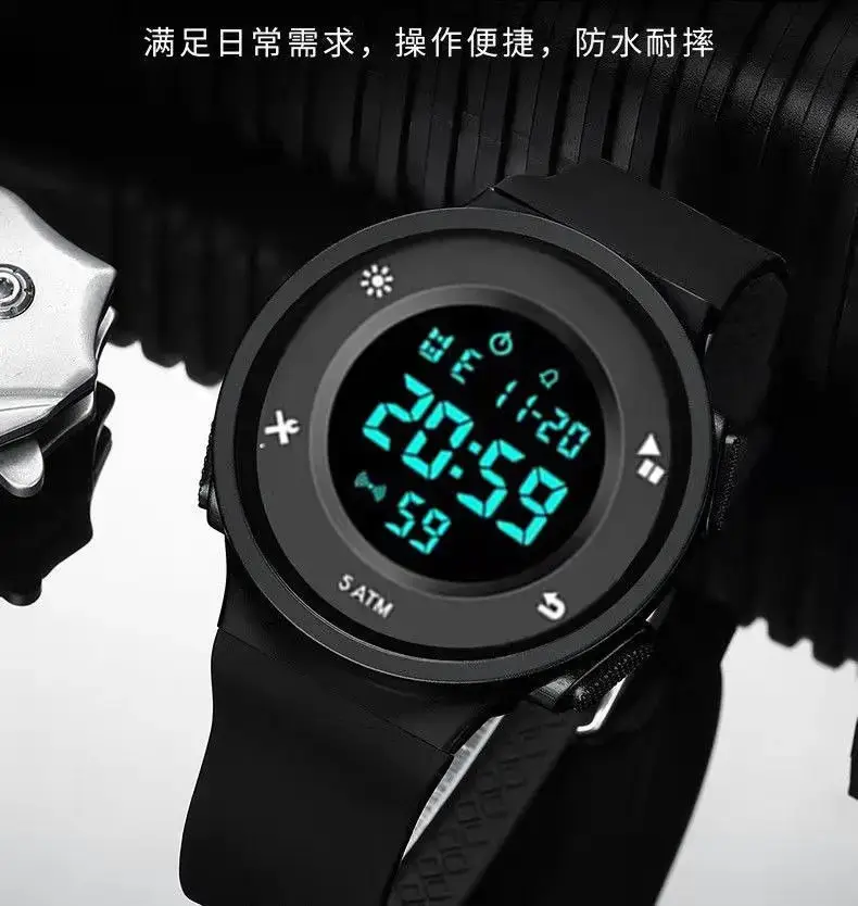 Blue Digital Waterproof Watch for Men Women Teens — feature 9