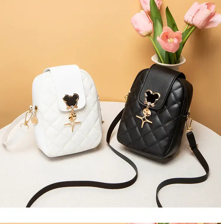 Pink Rhombic Mobile Phone Bag for Women — feature 10