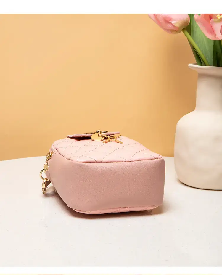 Pink Rhombic Mobile Phone Bag for Women — feature 14