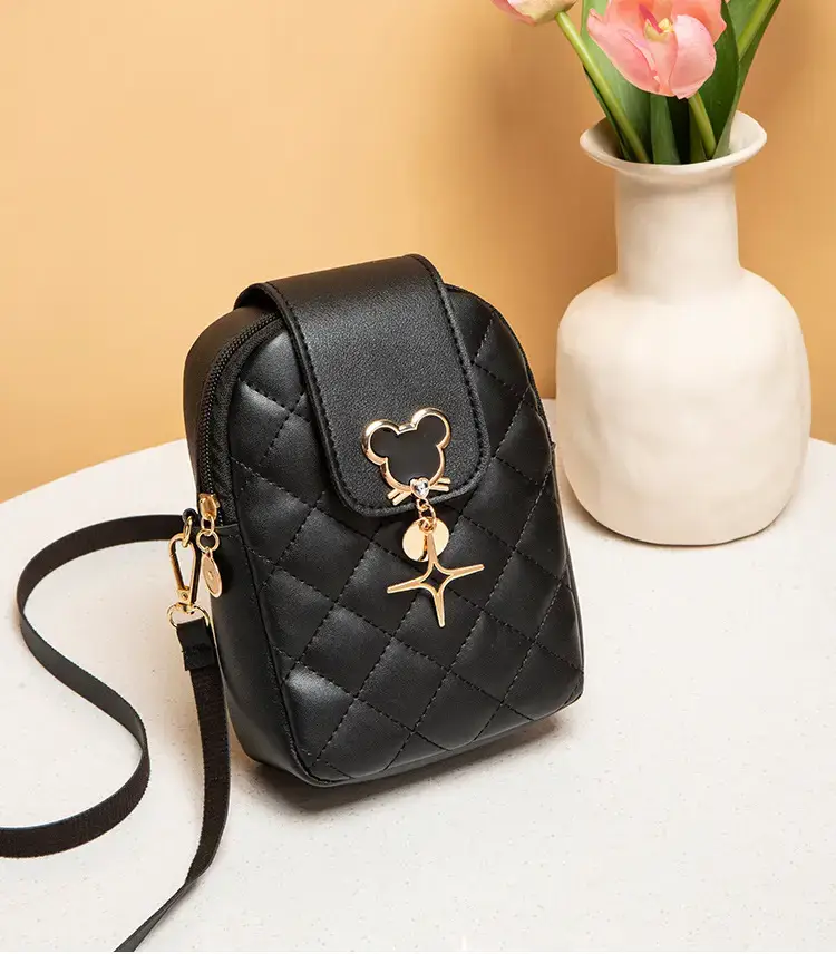 Pink Rhombic Mobile Phone Bag for Women — feature 15