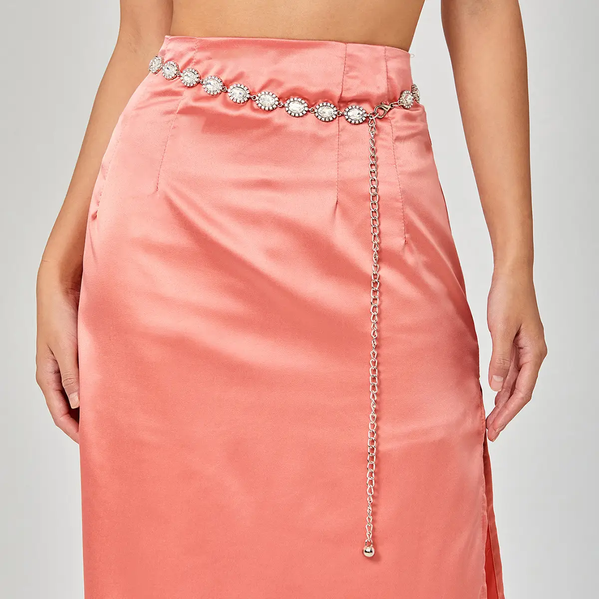 New Rhinestone Waist Chain Belt Ins Skirt Dress