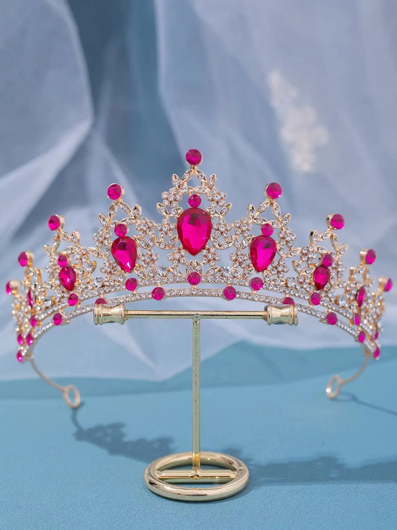 Princess Crown with Purple Rhinestones for Bridal Hair Accessories - Image 5