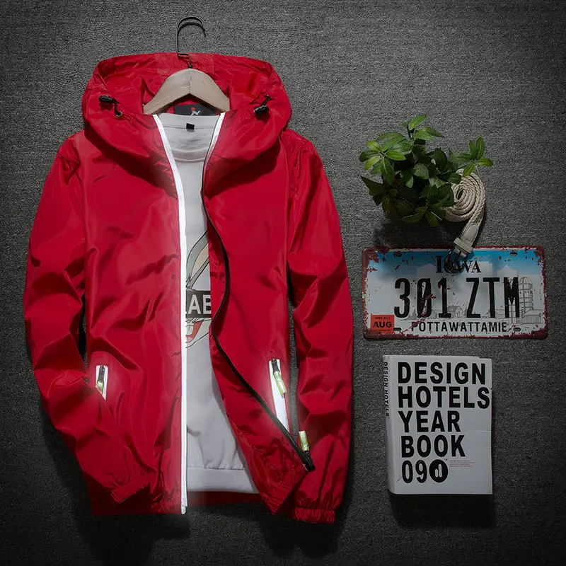 Reflective outdoor spring and autumn windbreaker for men and women plus fat coat coat LOGO foreign trade large size jacket wholesale for men and women