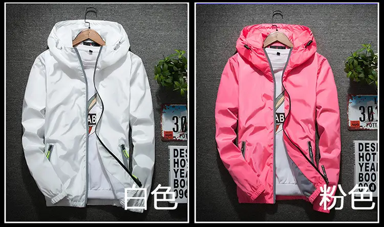 Reflective outdoor spring and autumn windbreaker for men and women plus fat coat coat LOGO foreign trade large size jacket wholesale for men and women — feature 1