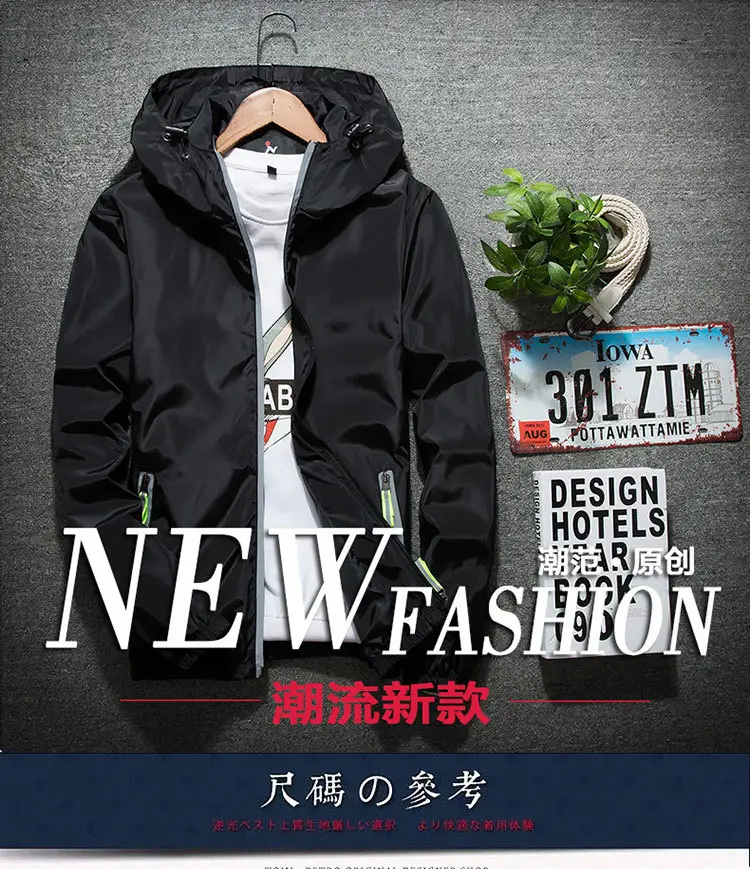 Reflective outdoor spring and autumn windbreaker for men and women plus fat coat coat LOGO foreign trade large size jacket wholesale for men and women — feature 3