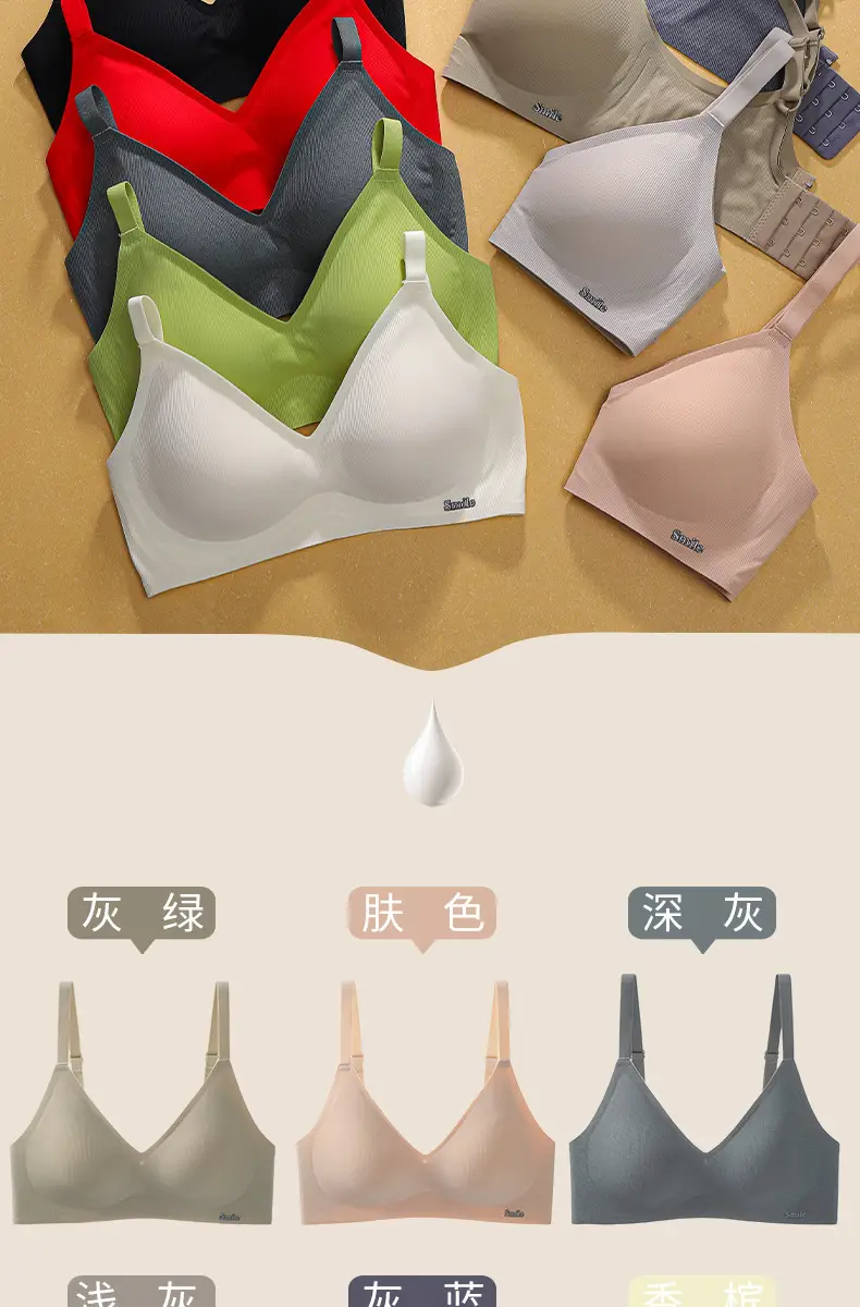 Seamless Naked Sense Underwear Women's Jelly Soft Support Adjustable Breast Lip Anti-sagging Ultra-soft Thin Bra without Steel Ring — feature 17