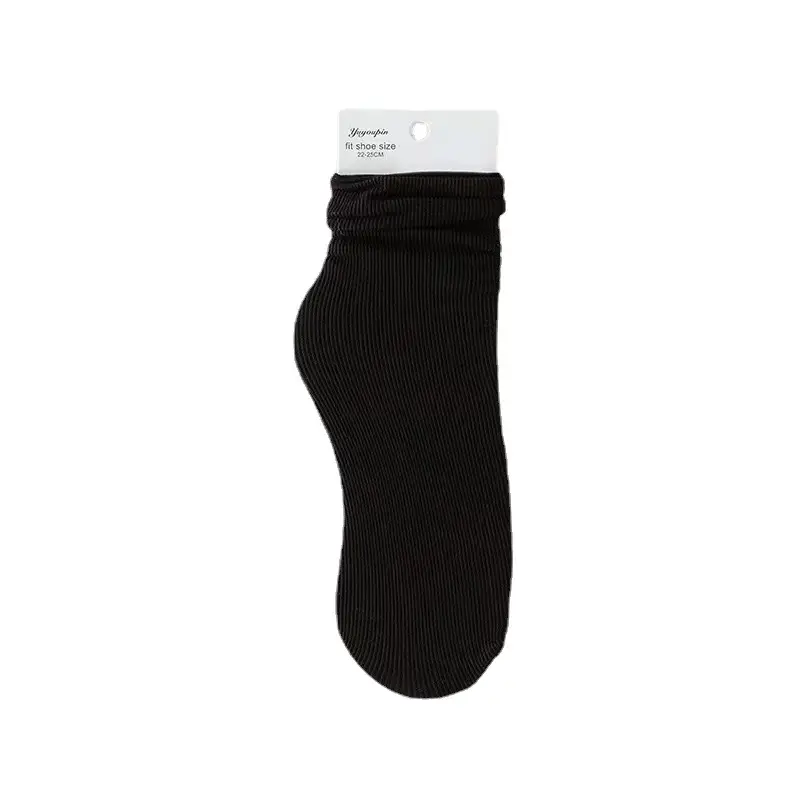 Spring and Autumn Japanese velvet pile socks Korean style mid-calf ins long women's socks women's solid color trendy ice socks