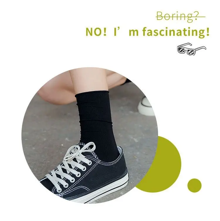 Spring and Autumn Japanese velvet pile socks Korean style mid-calf ins long women's socks women's solid color trendy ice socks — feature 15
