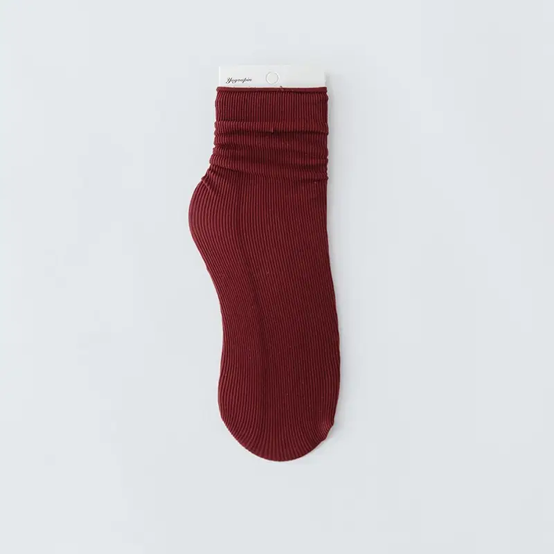Spring and Autumn Japanese velvet pile socks Korean style mid-calf ins long women's socks women's solid color trendy ice socks