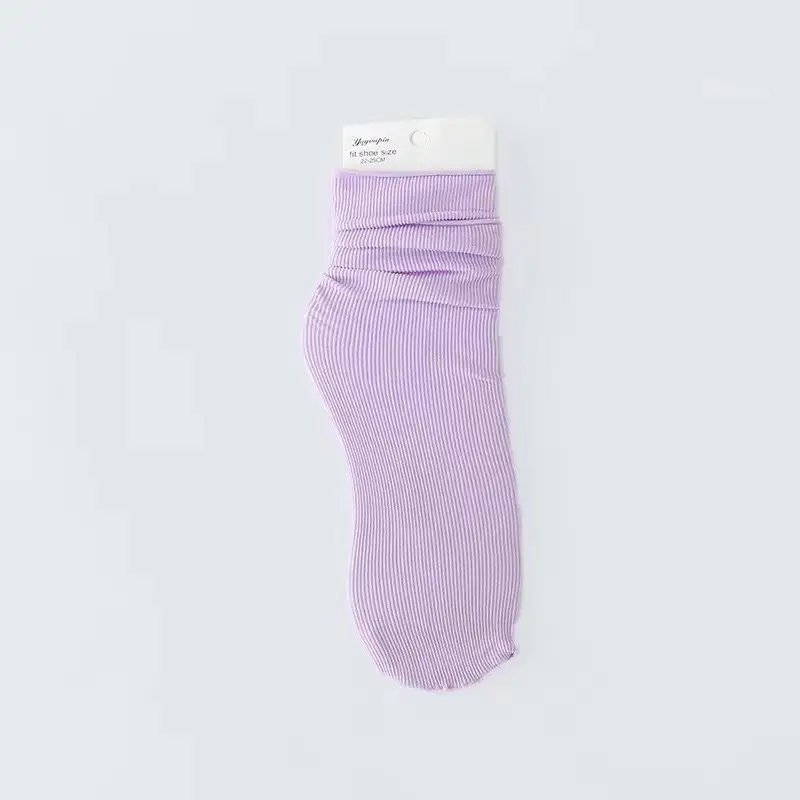 Spring and Autumn Japanese velvet pile socks Korean style mid-calf ins long women's socks women's solid color trendy ice socks