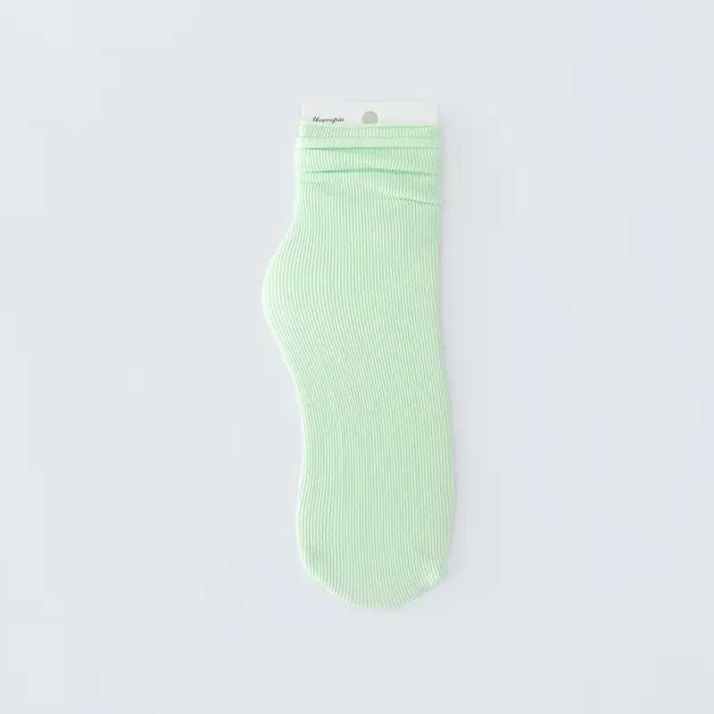 Spring and Autumn Japanese velvet pile socks Korean style mid-calf ins long women's socks women's solid color trendy ice socks