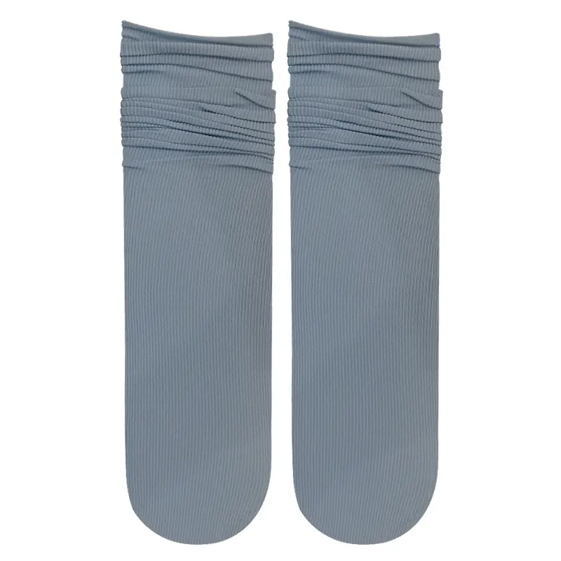 Spring and Autumn Japanese velvet pile socks Korean style mid-calf ins long women's socks women's solid color trendy ice socks