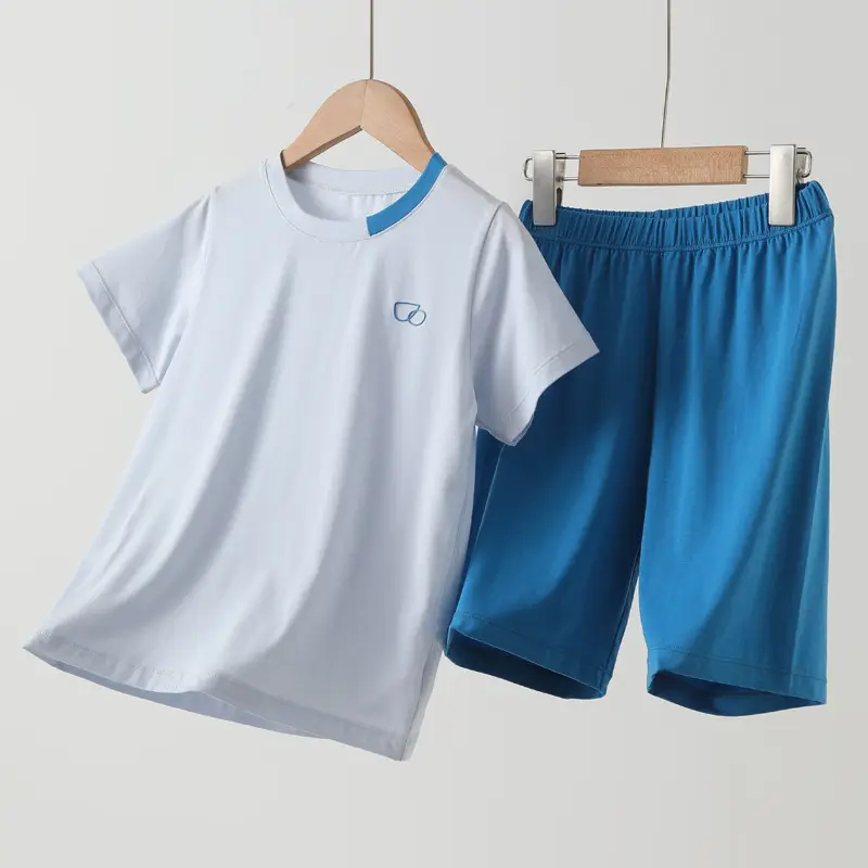 Children's Pink Modal Vest Shorts Set - Image 11
