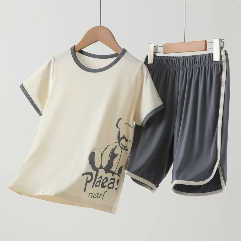 Children's Pink Modal Vest Shorts Set - Image 13
