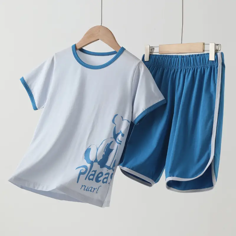 Children's Pink Modal Vest Shorts Set - Image 14