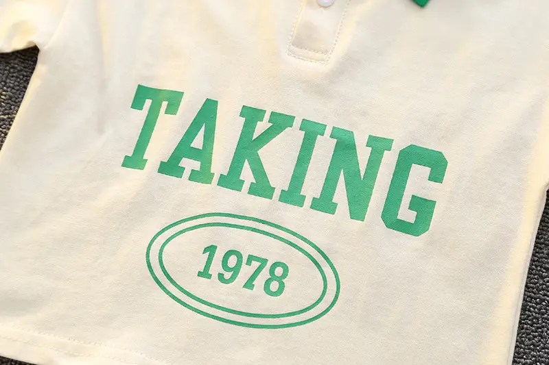 Summer Boys Lapel T-Shirt & Shorts Set Cream Green 2026 — feature 7