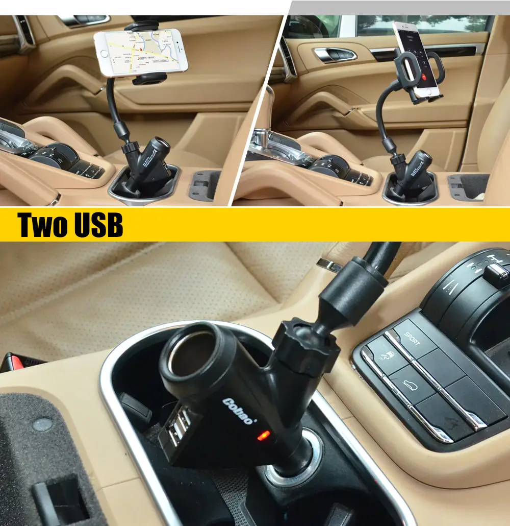 Dual USB Car Phone Holder 360 Rotating Universal Charging — feature 19