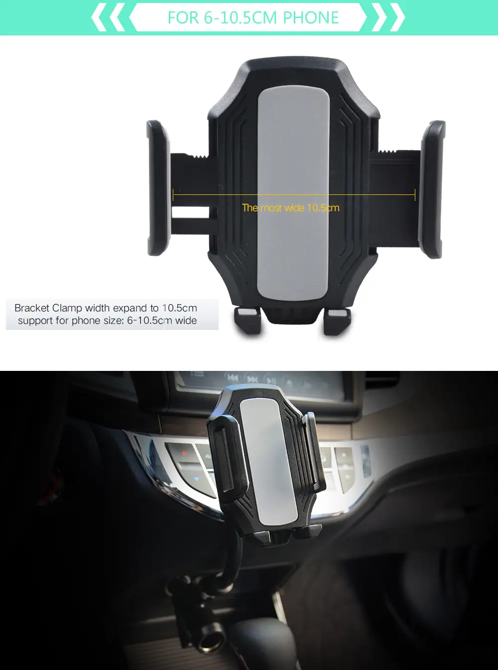 Dual USB Car Phone Holder 360 Rotating Universal Charging — feature 21