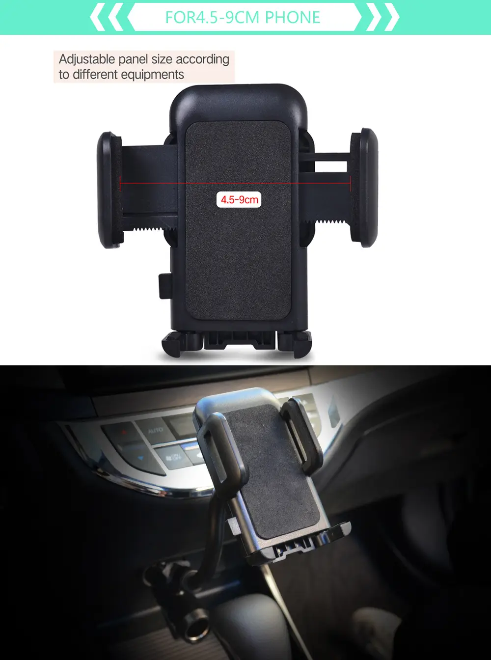 Dual USB Car Phone Holder 360 Rotating Universal Charging — feature 25