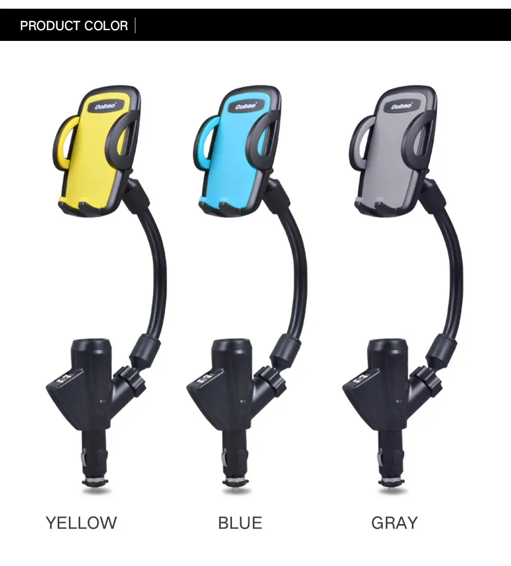 Dual USB Car Phone Holder 360 Rotating Universal Charging — feature 39