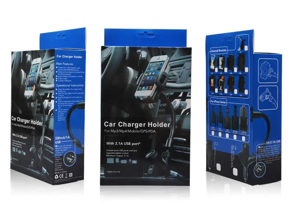 Dual USB Car Phone Holder 360 Rotating Universal Charging — feature 44