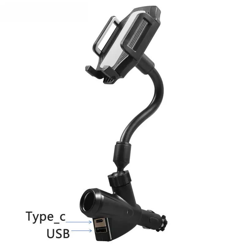 Dual USB Car Phone Holder 360 Rotating Universal Charging - Image 2