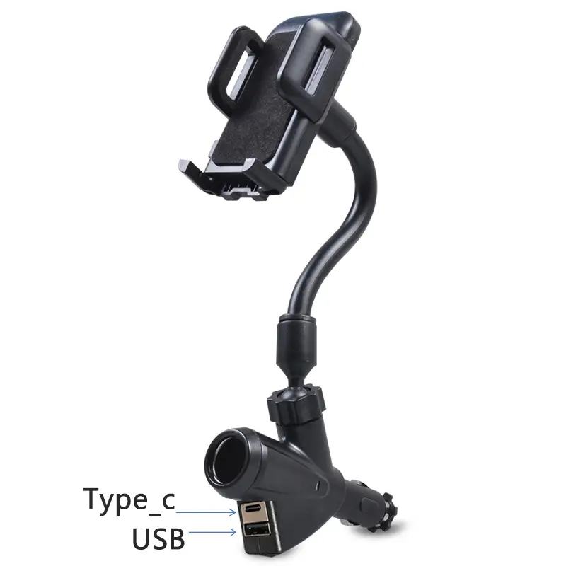 Dual USB Car Phone Holder 360 Rotating Universal Charging - Image 3
