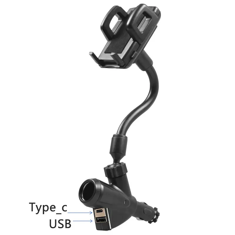 Dual USB Car Phone Holder 360 Rotating Universal Charging - Image 4