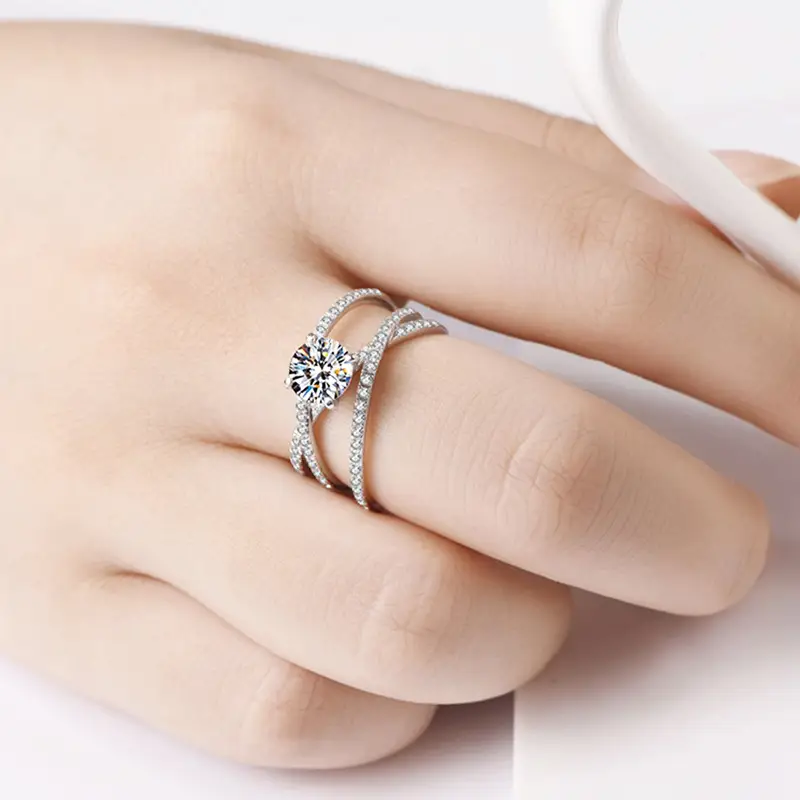 Clearance Moissanite Women's Diamond Ring Platinum Pt950 - Image 25