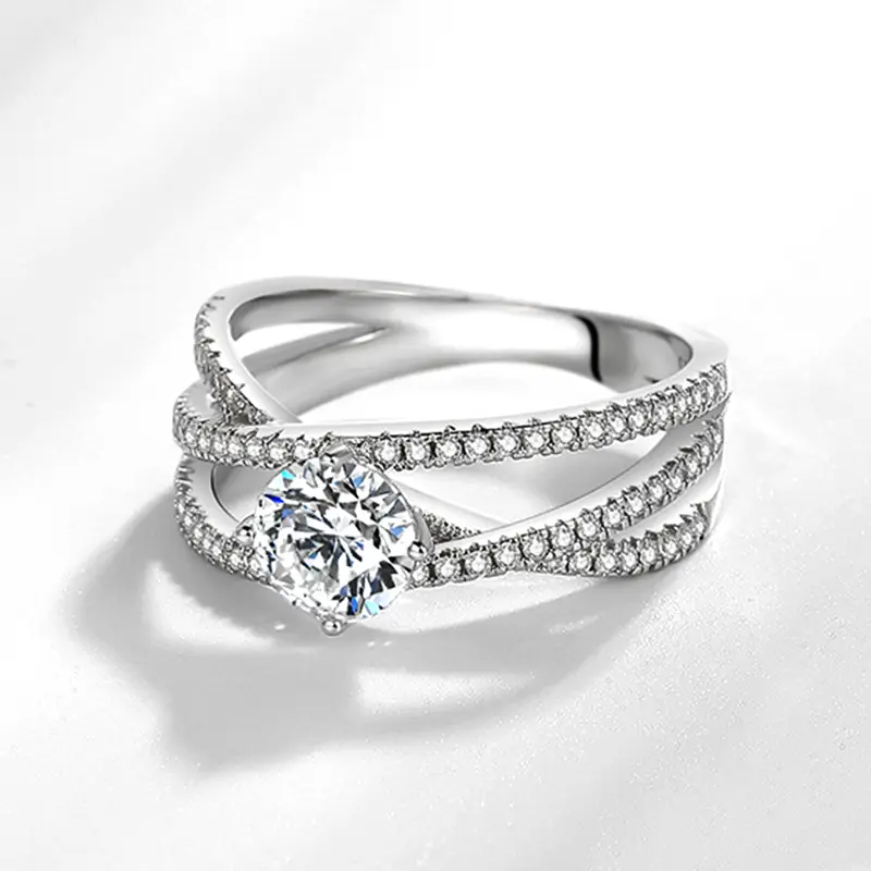 Clearance Moissanite Women's Diamond Ring Platinum Pt950 - Image 27