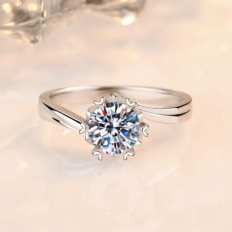 Clearance Moissanite Women's Diamond Ring Platinum Pt950 - Image 14