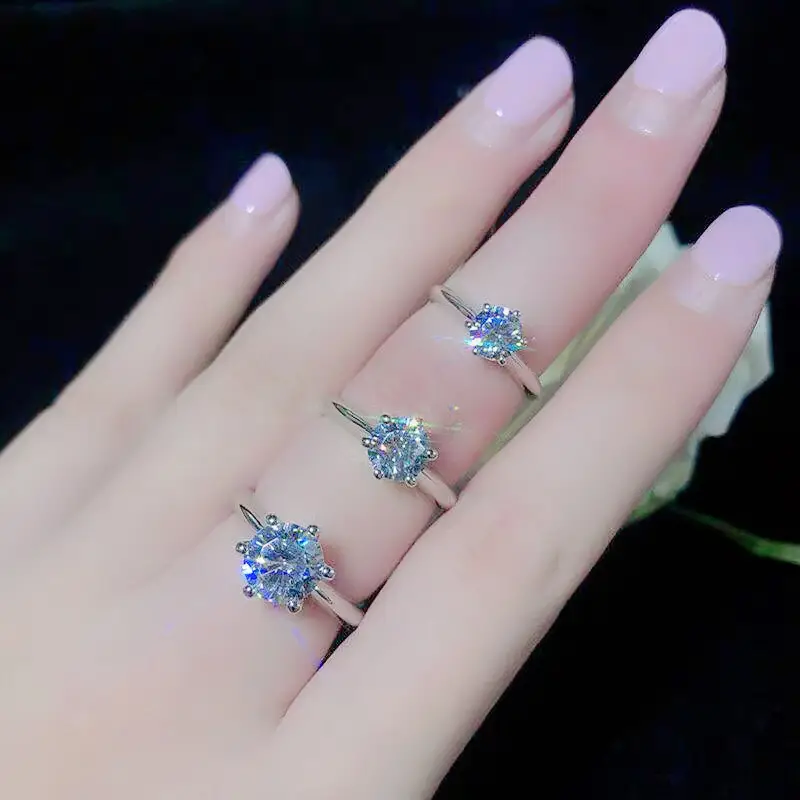 Single Diamond Six-Claw Ring 18k Platinum Pt950 - Image 22
