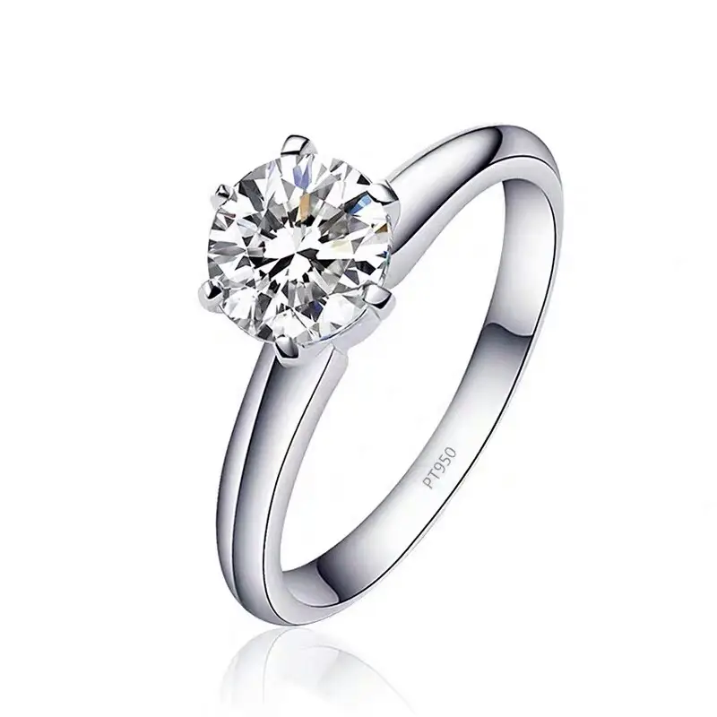 Single Diamond Six-Claw Ring 18k Platinum Pt950 - Image 23