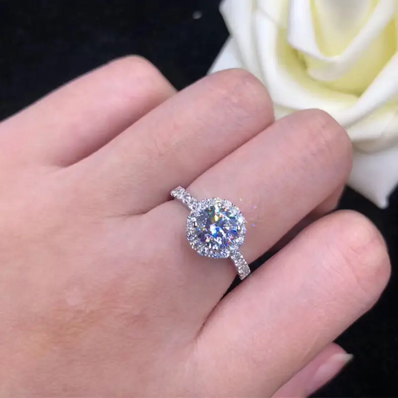 Single Diamond Six-Claw Ring 18k Platinum Pt950 - Image 12