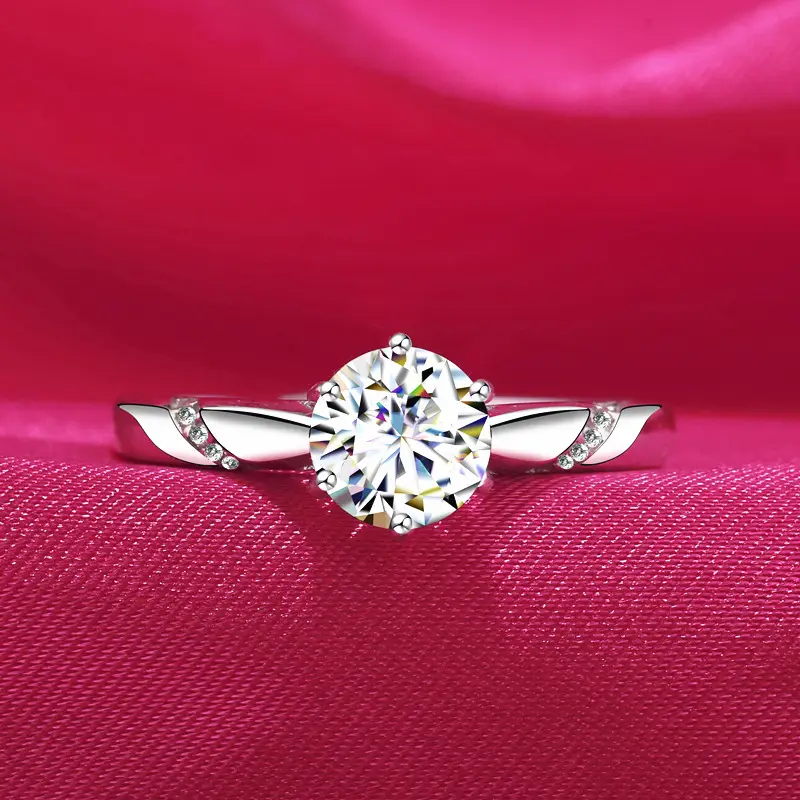 Single Diamond Six-Claw Ring 18k Platinum Pt950 - Image 13