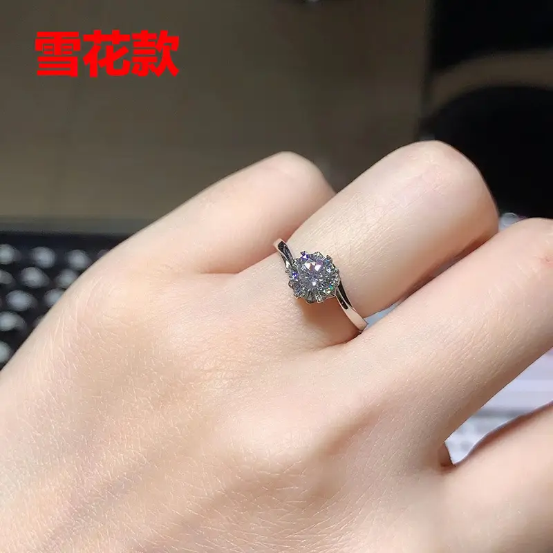 Single Diamond Six-Claw Ring 18k Platinum Pt950 - Image 18