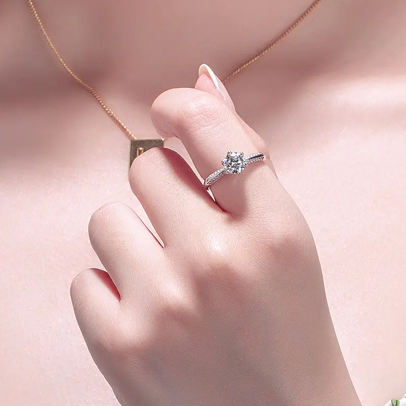 Single Diamond Six-Claw Ring 18k Platinum Pt950 - Image 7