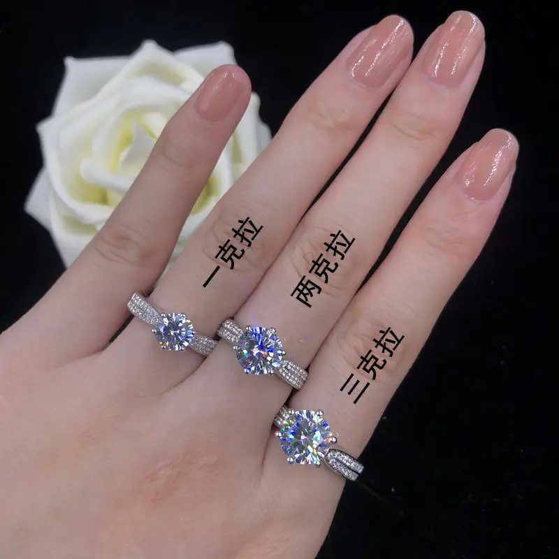 Single Diamond Six-Claw Ring 18k Platinum Pt950 - Image 9