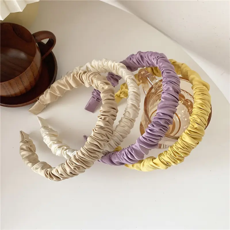 Soft Pleated Hair Hoop in Red, Green, Blue, Gold — feature 10