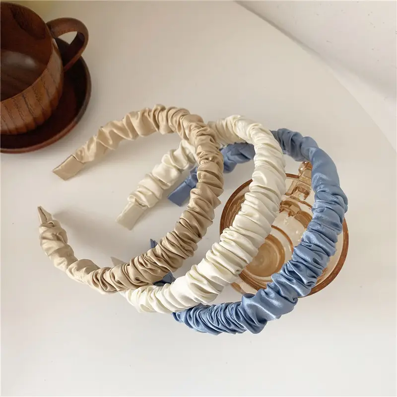 Soft Pleated Hair Hoop in Red, Green, Blue, Gold — feature 11