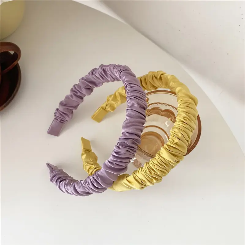 Soft Pleated Hair Hoop in Red, Green, Blue, Gold — feature 12