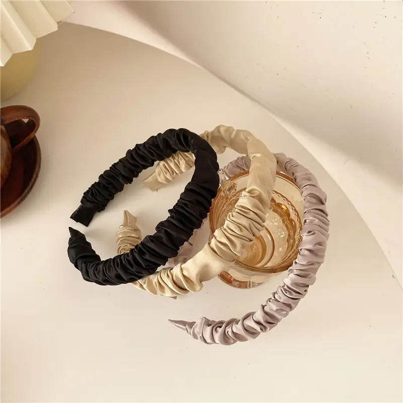 Soft Pleated Hair Hoop in Red, Green, Blue, Gold — feature 13