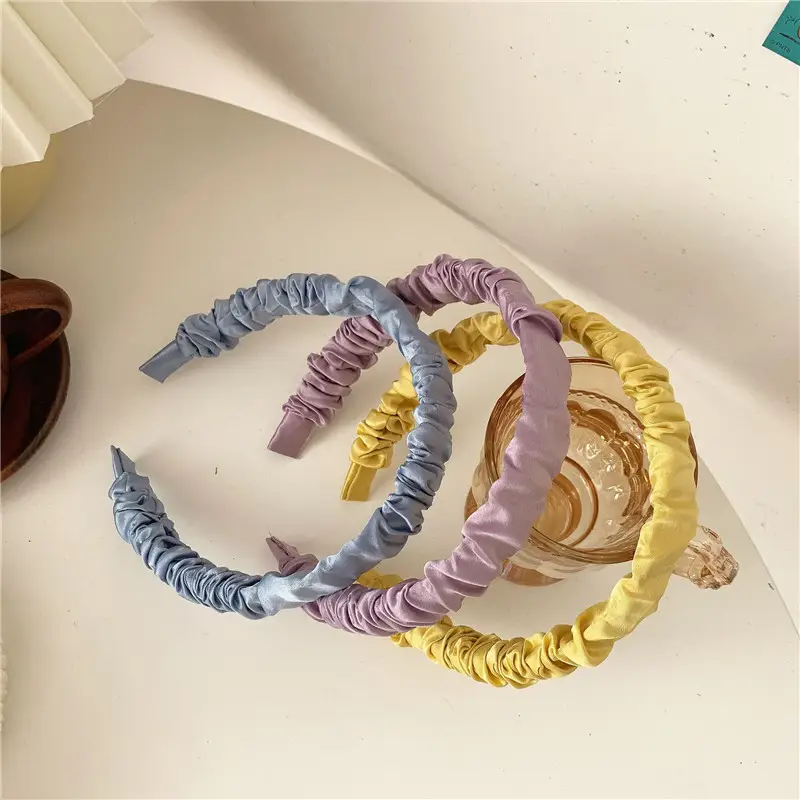 Soft Pleated Hair Hoop in Red, Green, Blue, Gold — feature 14