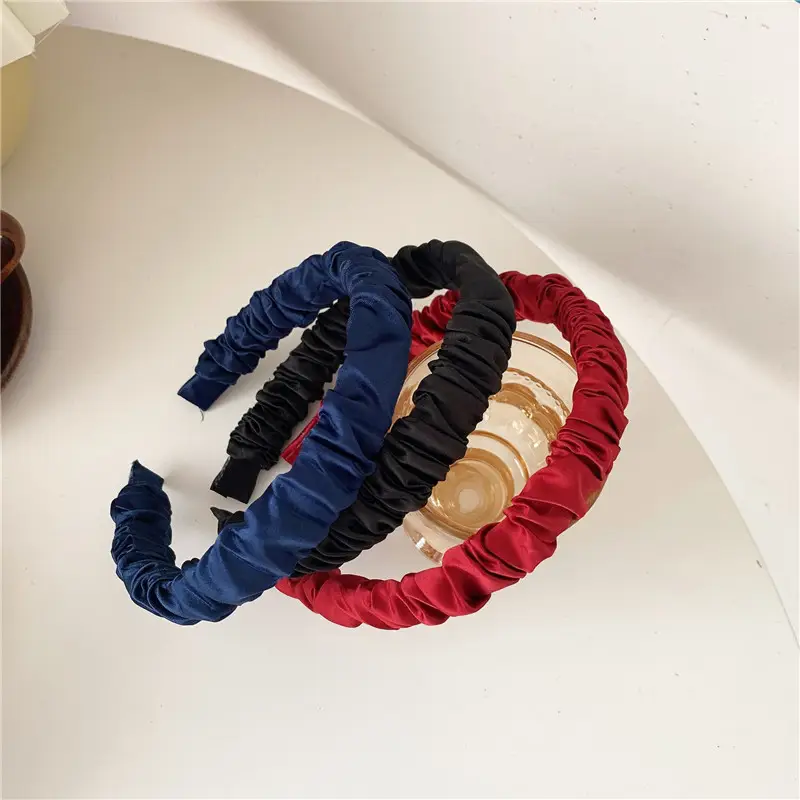 Soft Pleated Hair Hoop in Red, Green, Blue, Gold — feature 15